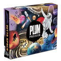 Outta Space 1000 piece jigsaw puzzle box by Plum Puzzles, cosmic collage artwork with planets, stars and astronauts